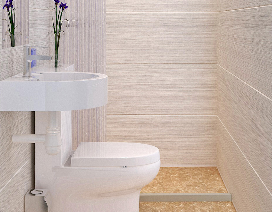 Bagno modulare per hotel con costruzione completa di pannelli in fibra di resina PEC