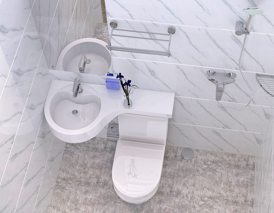 Bagno integrato modulare per case di cura