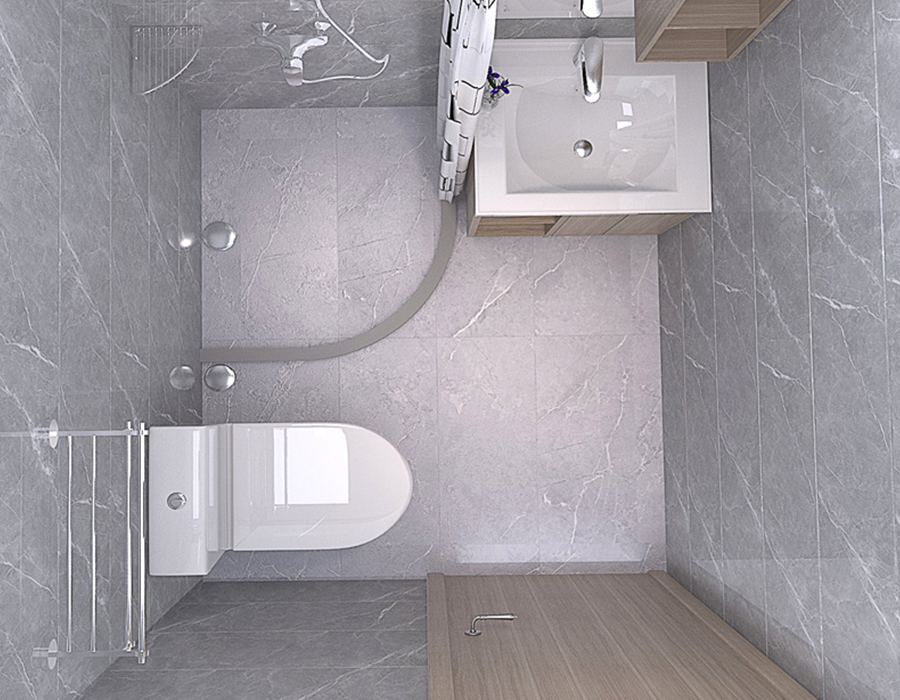 Unità Bagno Integrata per Appartamento con Pannello in Fibra di Resina PEC