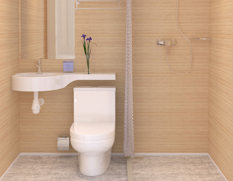 Bagno modulare interamente in fibra di resina PEC