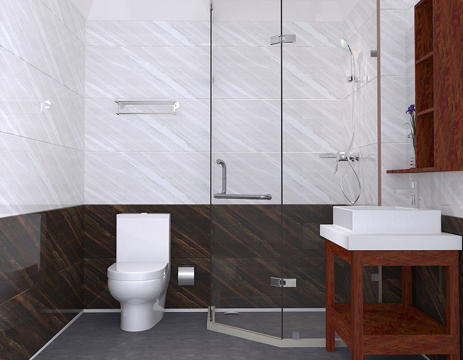 Unità da bagno prefabbricata per hotel con base in ceramica morbida RTM con pannelli in fibra di resina