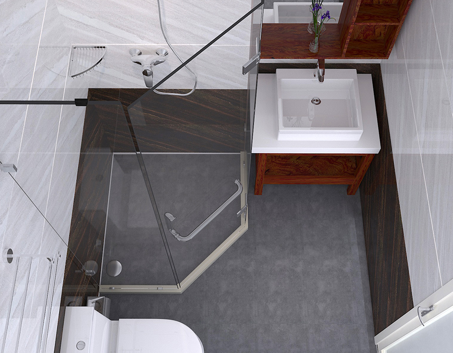 Unità da bagno prefabbricata per hotel con base in ceramica morbida RTM con pannelli in fibra di resina