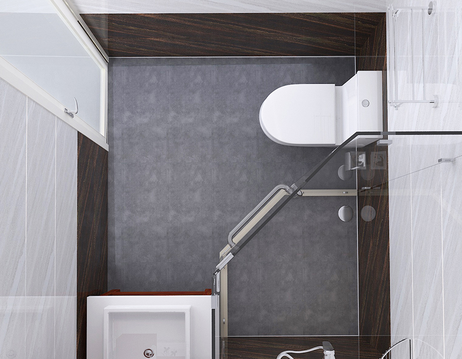 Unità da bagno prefabbricata per hotel con base in ceramica morbida RTM con pannelli in fibra di resina