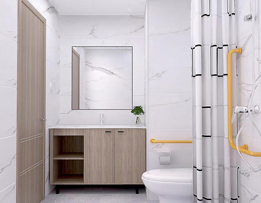 Bagno modulare interamente in fibra di resina PEC