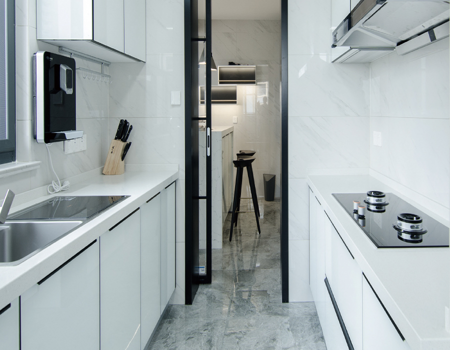 Cucine modulari prefabbricate in piastrelle di ceramica