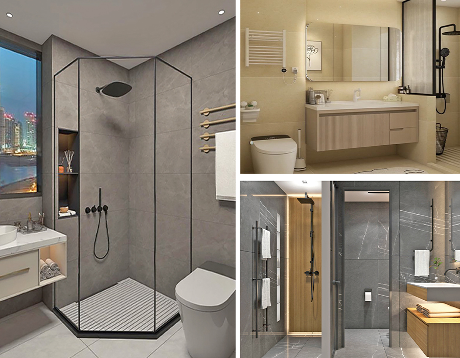 Baccelli per bagno prefabbricati con superficie in lastre di roccia di piastrelle di ceramica