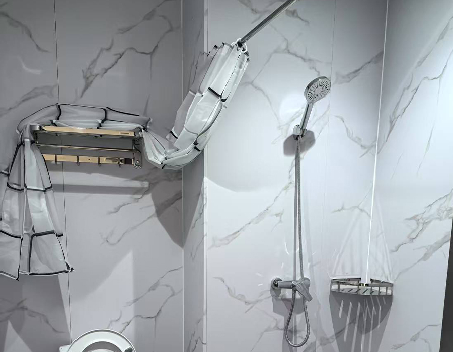 Bagno integrato prefabbricato verticale a parete PEC